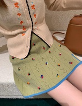 【预售】章章/羊毛奶栗苏北欧小开衫+手盘立体针织裙