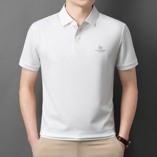高端品牌冰丝POLO衫男士短袖T恤夏季翻领商务休闲中青年免烫上衣