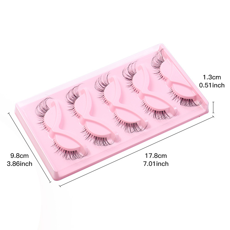 New 5 Pairs Fox Eye False Eyelashes Sheer Root Simulation Cat Eyelash Natural Thick Curling Eyelashes