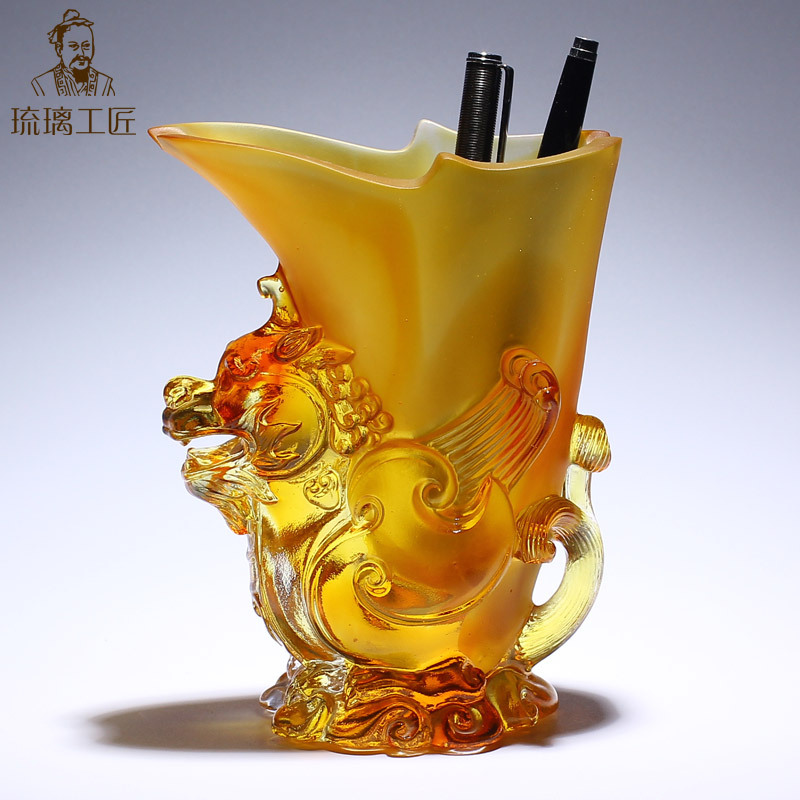 琉璃貔貅笔筒办公室老板桌摆件送男领导生日升创意职礼品礼物刻字