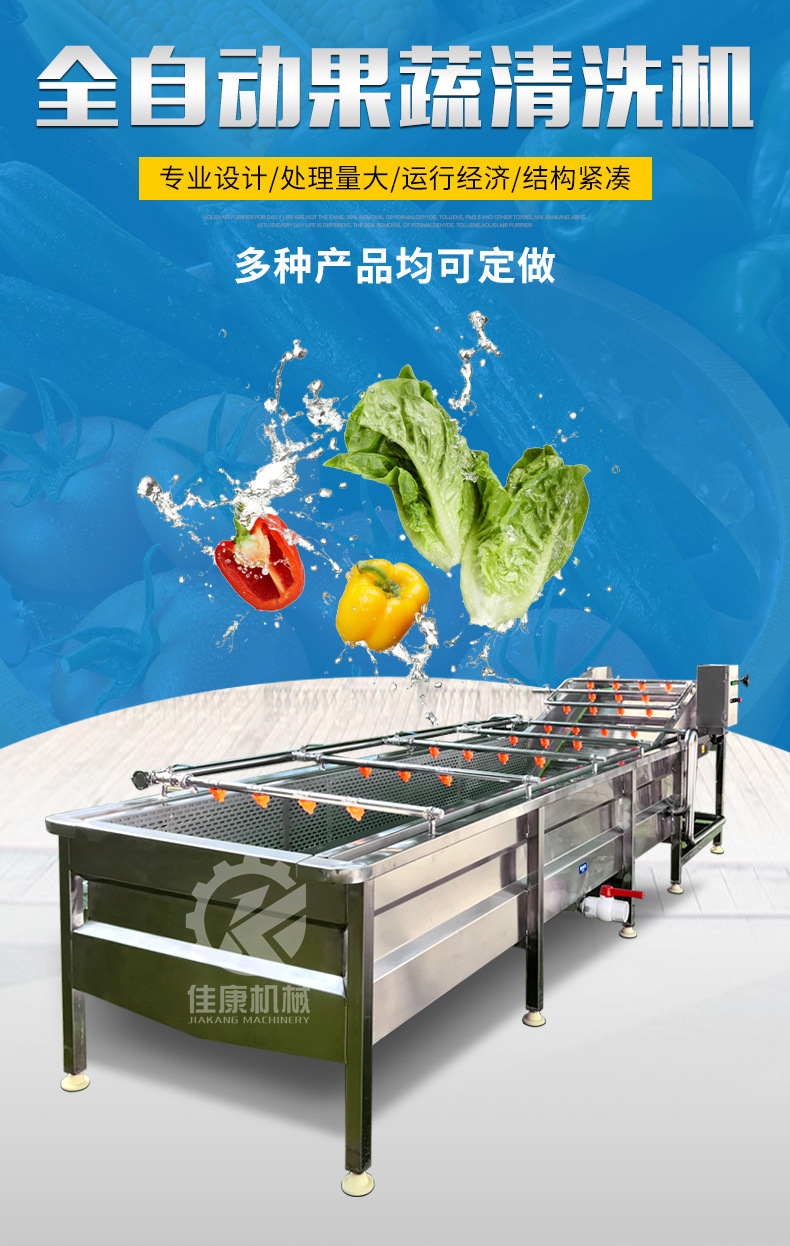 厂家直供整颗菜清洗机 多功能蔬菜清洗机 全自动大型连续式洗菜机