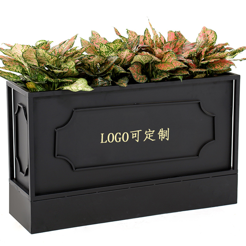 户外铁艺花箱组合庭院售楼部酒店商业街长方形种植箱创意隔断花槽