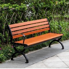 公园长椅防腐木凳休闲椅商场环卫休闲庭院塑木铁艺凳长条凳子包