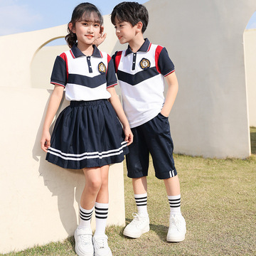 小学生校服套装新款春夏季运动班服三件套儿童英伦风幼儿园园服