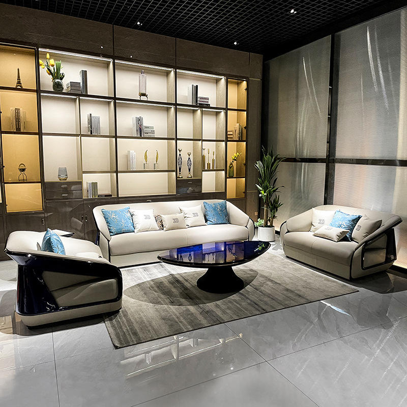 宾利布加迪沙发意大利设计师小户型皮沙发家具意式轻奢皮艺沙发