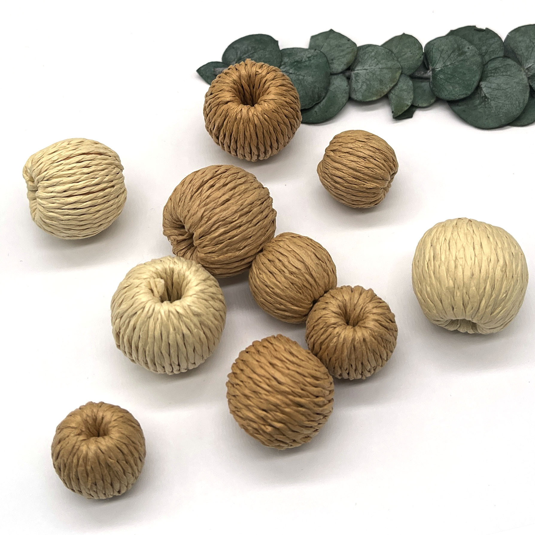 diy 麻绳绒线球 草编球 大孔麻绳线球 2022年手工藤编球饰品配件