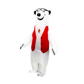 搞笑墨镜红衣北极熊充气服卡通人偶白熊膨胀服圣诞节派对庆典道具