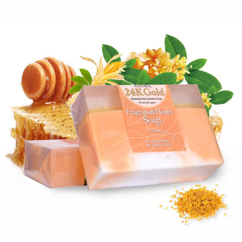 黄金桂花蜂蜜皂150g精油皂洁面沐浴皂跨境外贸批发洁面皂洗脸皂