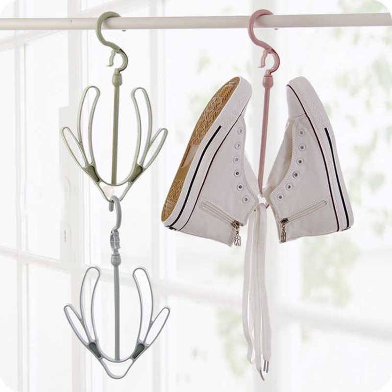 晒鞋架防风双钩阳台多用挂鞋子的衣架挂钩晾鞋钩子晾晒架