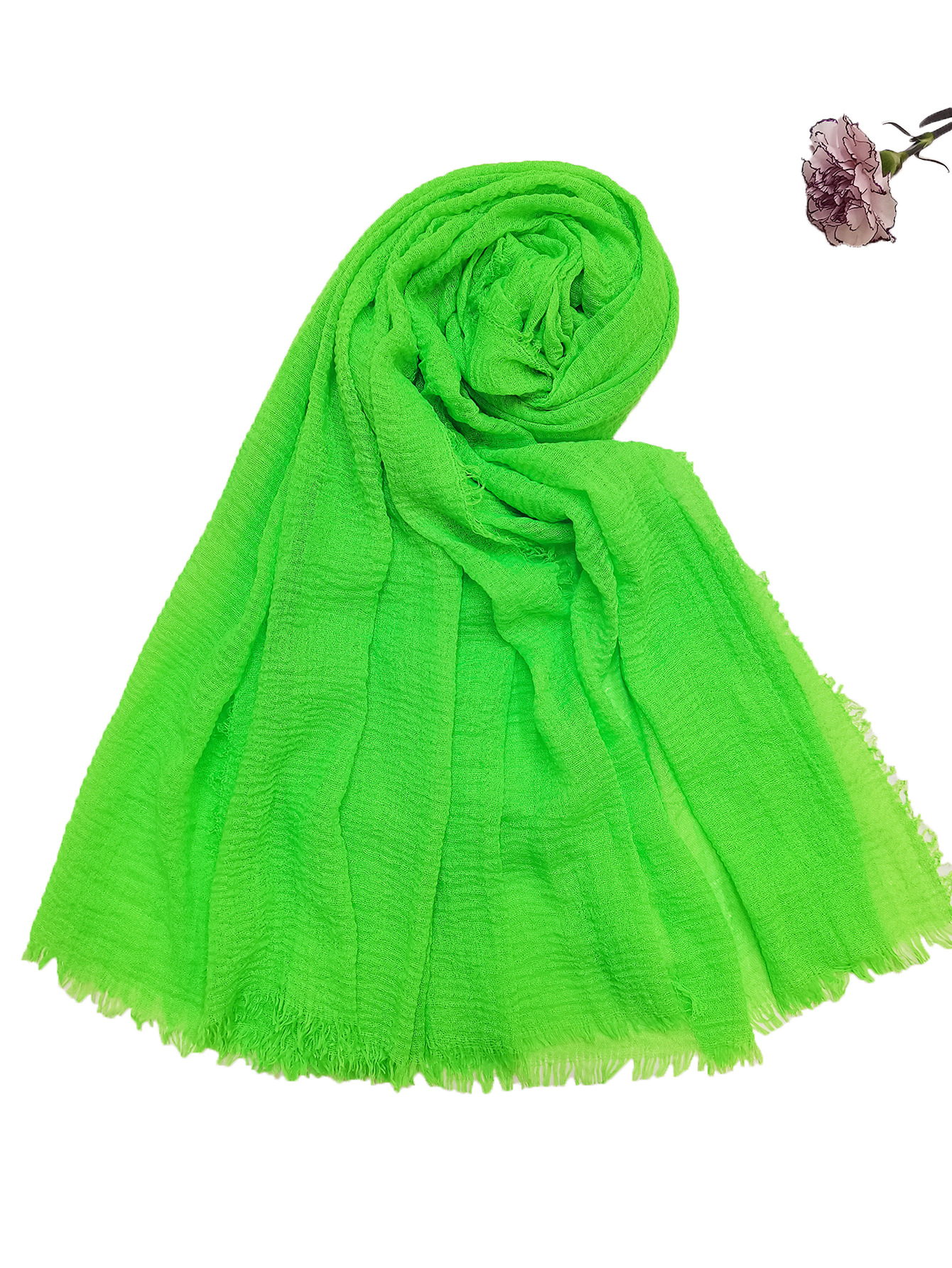 New European and American Export Exclusive for Cross-Border Fluorescent Cotton Linen Shawl Scarf