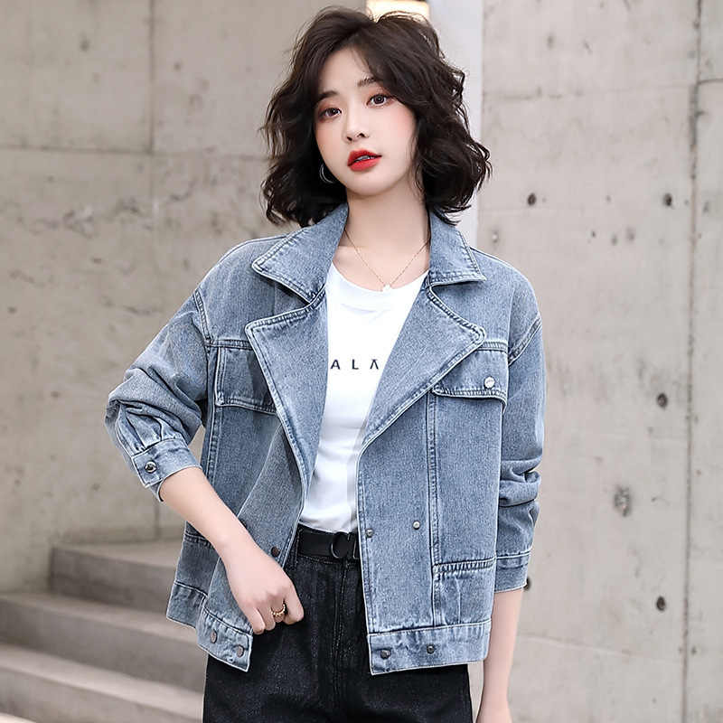 时尚牛仔外套女春秋2021年新款流行韩版女装宽松休闲短款气质上衣