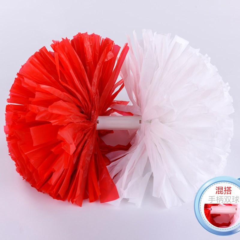 一对2个手摇花花绣球广场舞彩球炫彩啦啦队花球学校手柄拉拉操气