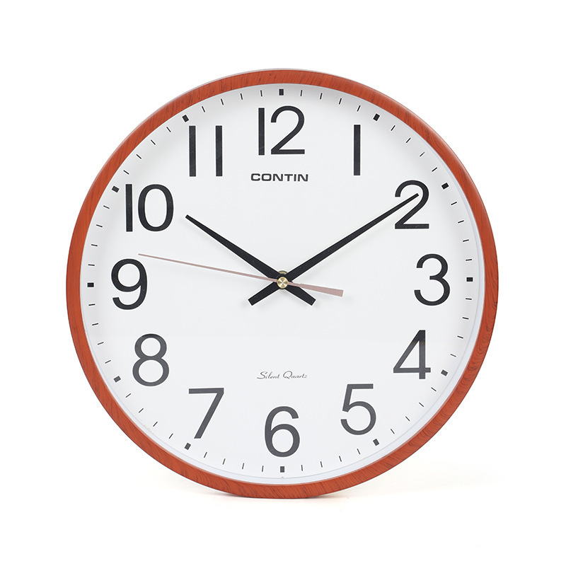 Kangtian Contin Wall Clock round Home Office Simple Clear Large Font in Stock Wholesale Foreign Trade Factory Direct Sales