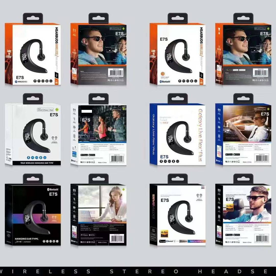 digital display e5s business single-ear bluetooth car wireless ear hook bluetooth headset real wireless single-side ear wholesale