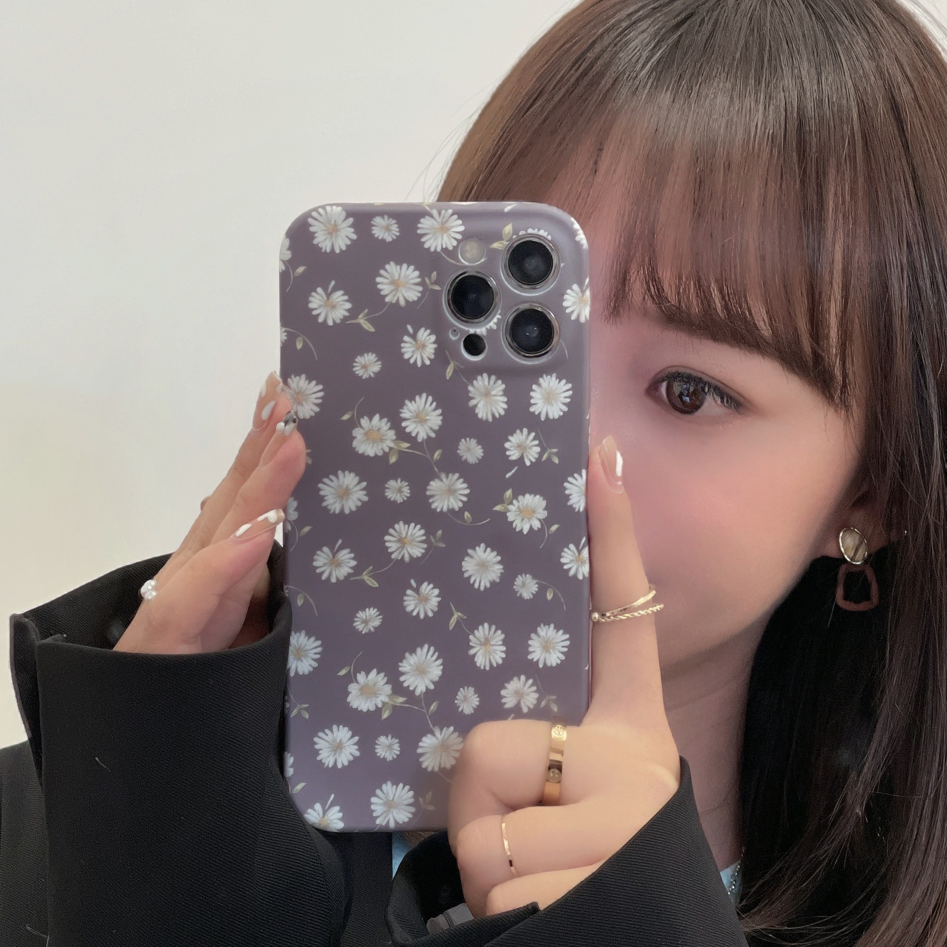 灰色洋甘菊12pro max苹果xs/xr适用11手机壳iphone8plus亲肤硅胶