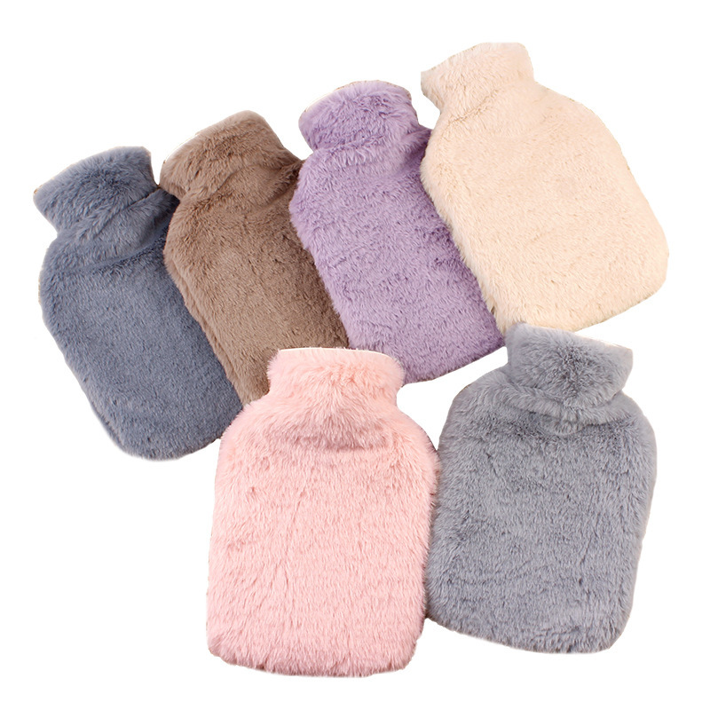 Two-Side Hand Putting Plush Cloth Cover Water-Filled Hot Water Bag PVC Hand Warmer Water Injection Hand Warmer Hand Warmer Bag Wholesale