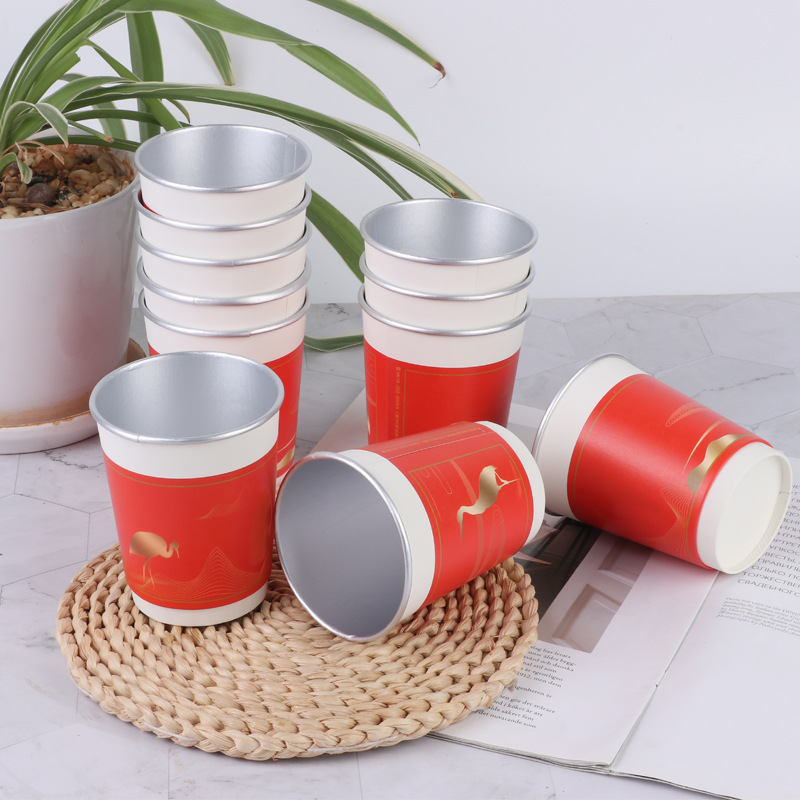 一次性茶杯自带茶叶隐高档办公商用接待会议杯中带茶纸杯现货批发