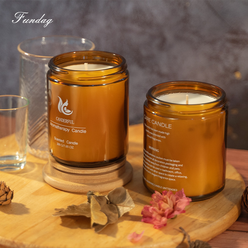 Aromatherapy Candle Material in Stock DIY Smokeless Glass Christmas Hand Gift Silk Screen Soy Wax Fragrance Candle