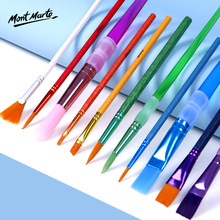 蒙玛特儿童画笔水粉笔套装培训机构批发扇形笔彩色尼龙毛水粉画笔