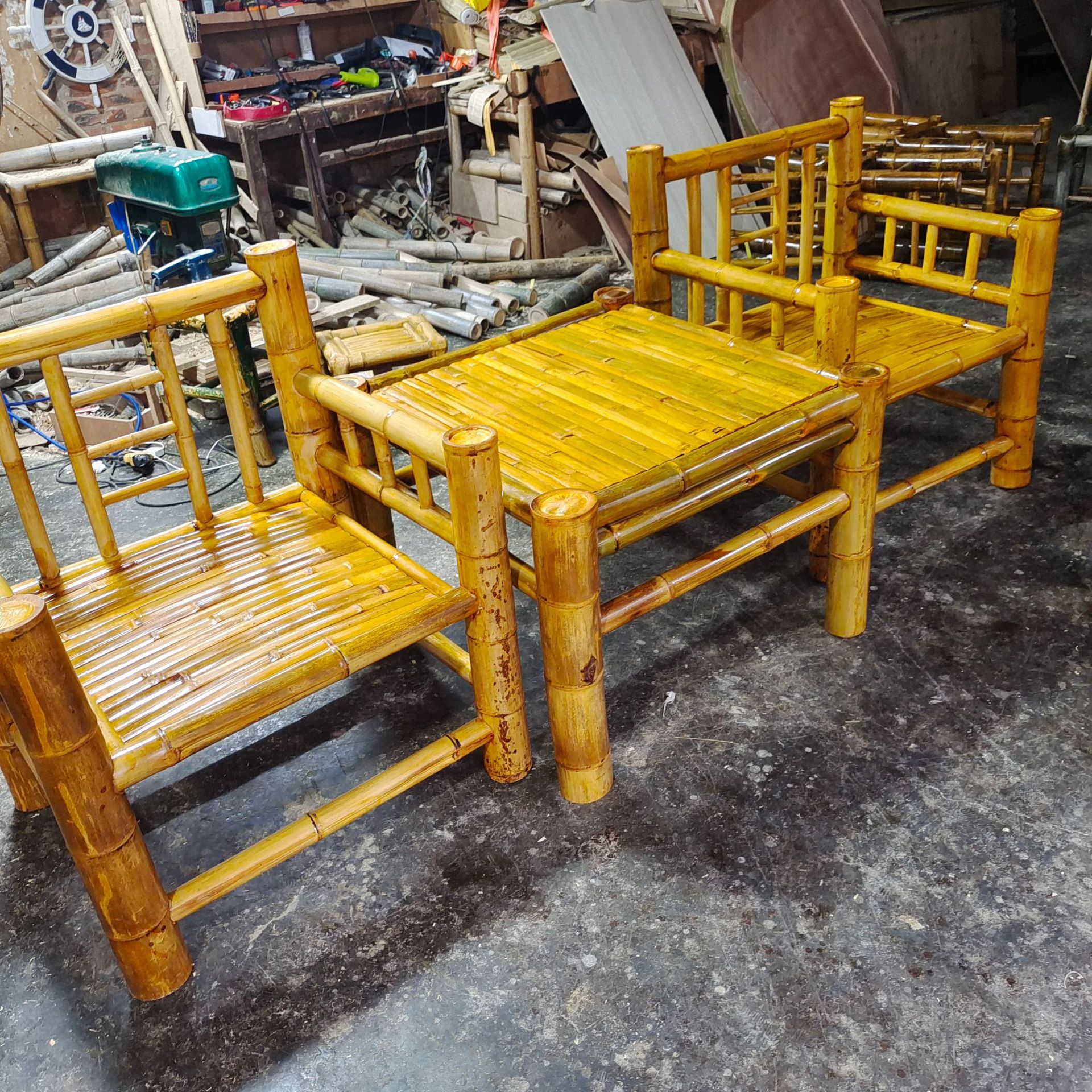 田园简约手工制件多年老竹竹制品户外家具竹沙发竹椅桌椅餐椅茶几