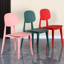 网红简约时尚餐厅塑料创意椅子成人洽谈马卡龙可叠放奶茶店pp餐椅