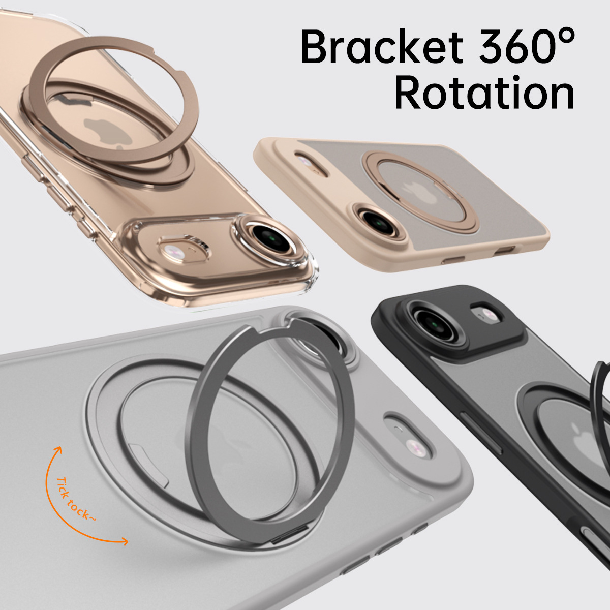 适用iPhone17air360齿轮支架手机壳苹果16promax旋转支点保护套