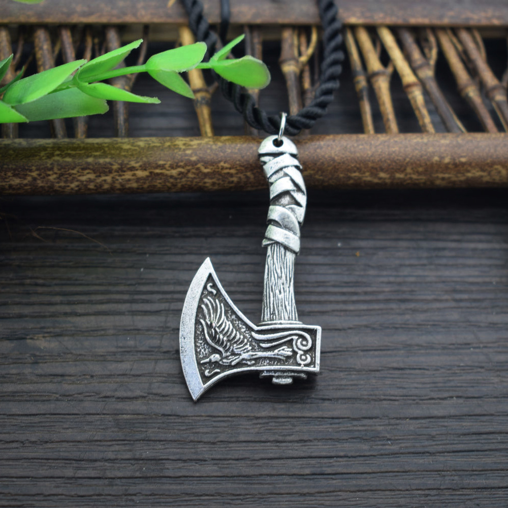 北欧维京斧头链吊坠项链为男子男性脖子珠宝礼物-阿里巴巴