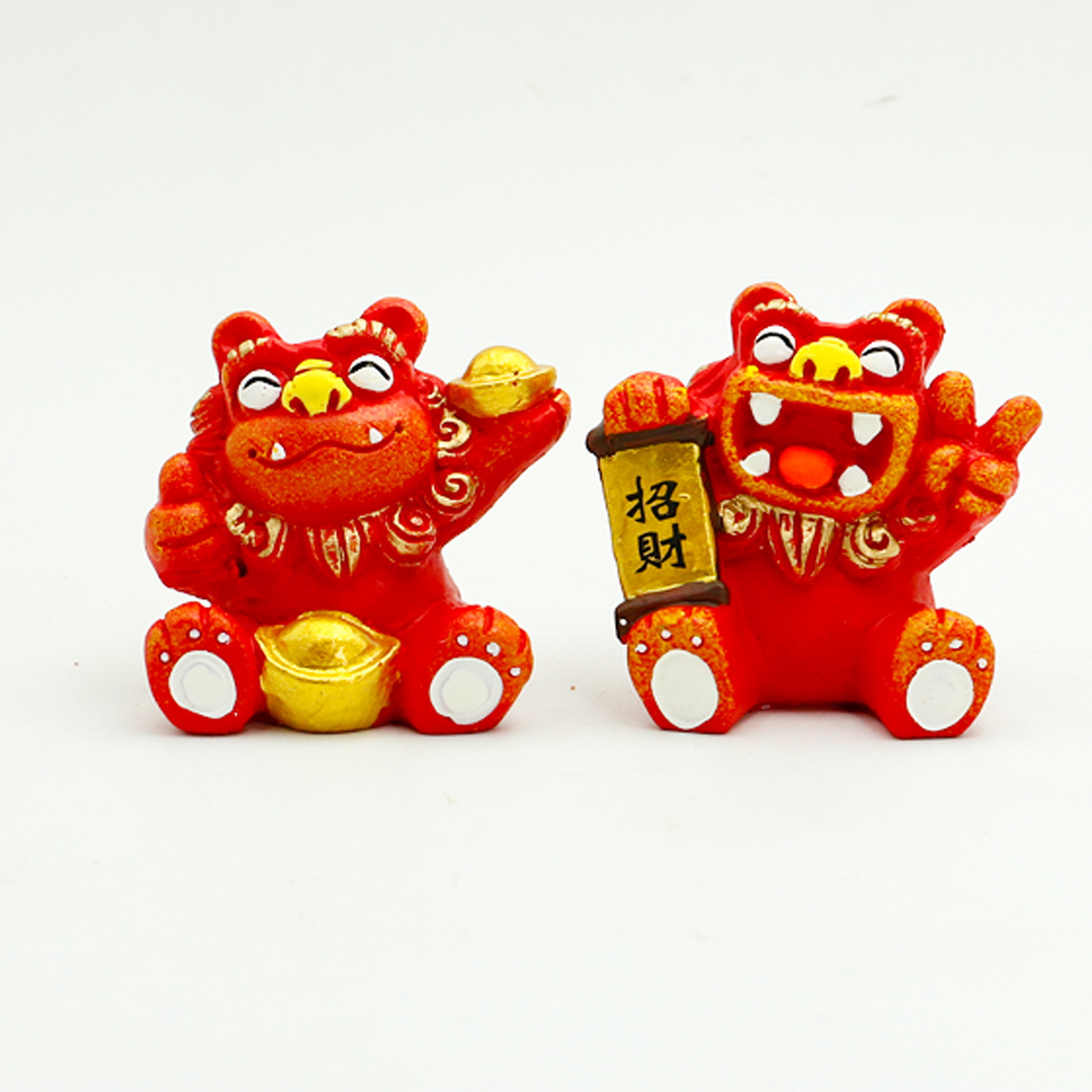 【中号】招财进宝狮三百民间招财镇宅狮子摆件创意树脂工艺品文创