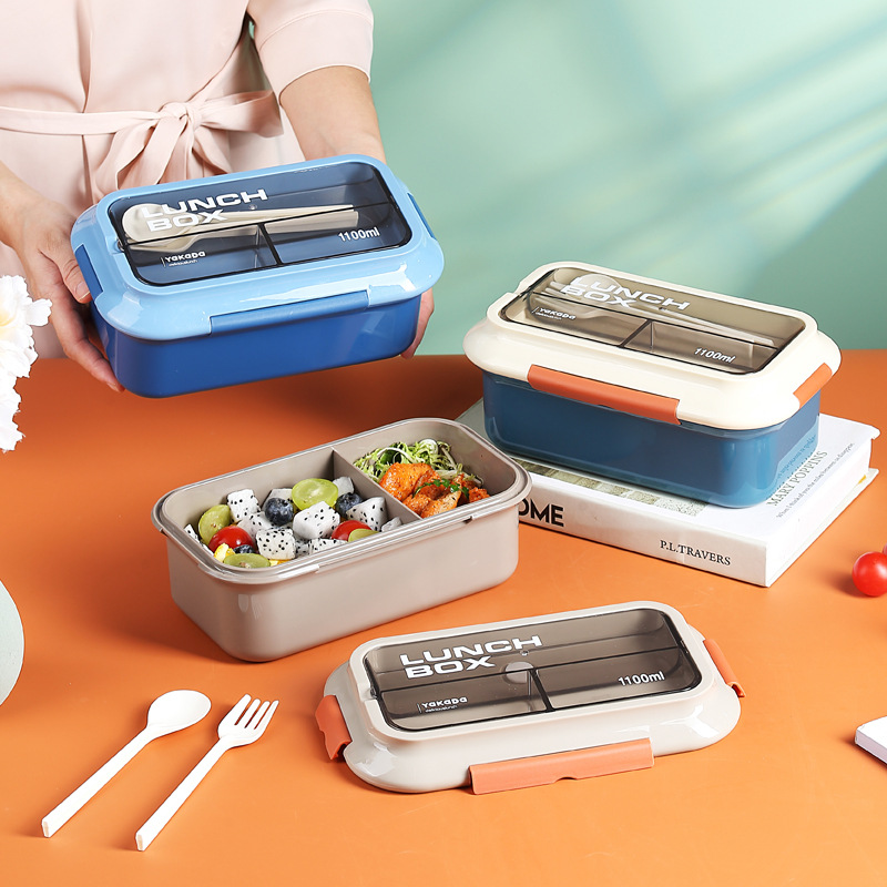 新款饭盒微波炉专用可加热便当盒保鲜盒分格上班族学生分隔午餐盒