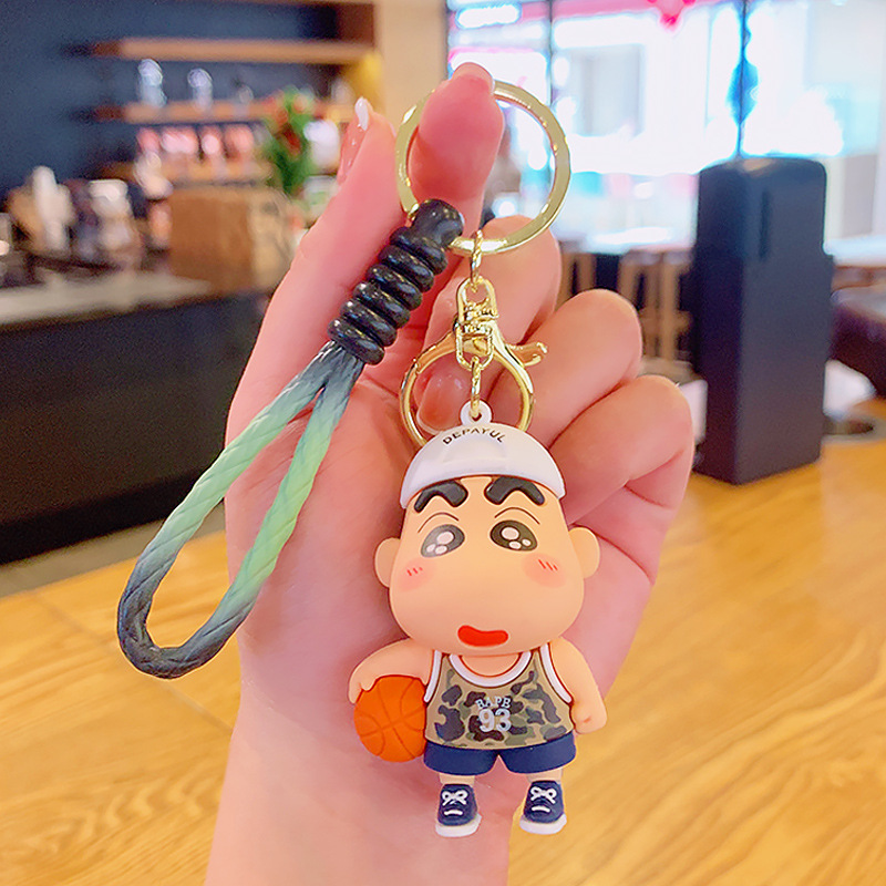 New Japanese Man Crayon Small New Keychain Cute Doll Schoolbag Pendant Vehicle Key Chain Accessories Wholesale of Small Articles