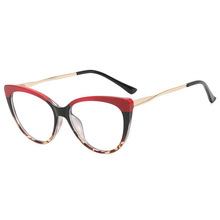 TR90金属弹簧腿复古防蓝光眼镜男女猫眼平光镜5018欧美撞色眼镜架
