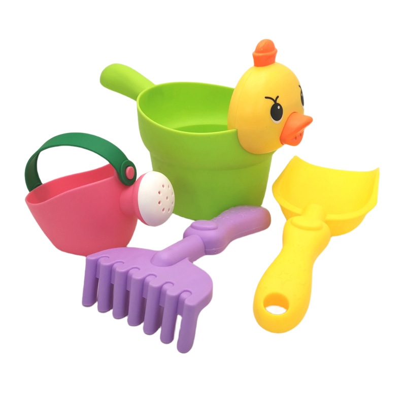 跨境儿童沙滩玩具戏水洗澡软胶洒水壶水桶铲子挖沙玩沙工具套装