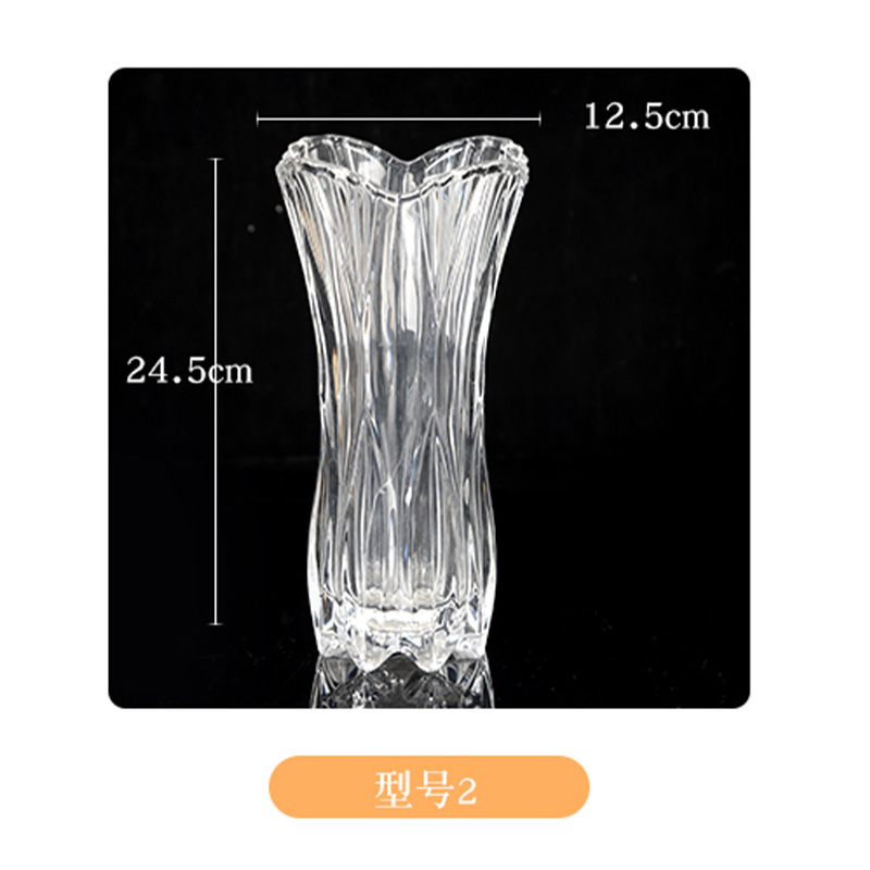 Wholesale Vase Flower Container Decoration Rich European Ins Modern Glass Flower Glacier Lucky Bamboo Decoration Living Room