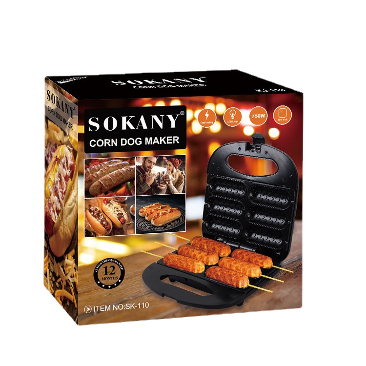 [Cross-Border Hot Sale] Sokany110 Hot Dog Roast Sausage Machine Small Grilled Sausage Automatic Temperature Control Multifunctional