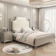 美式床轻奢实木床现代简约双人床1.8m网红主卧大床高箱储物公主床