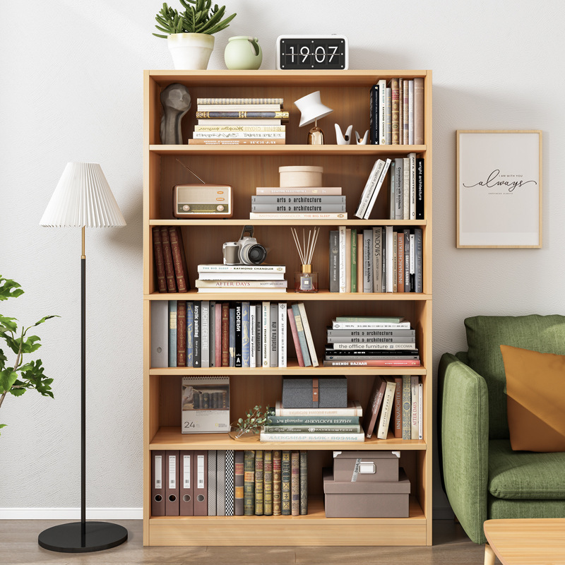 简易书架落地置物架客厅收纳柜书橱储物柜子家用省空间靠墙书柜