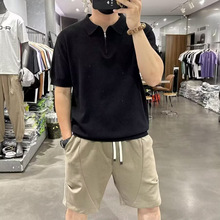 翻领短袖衫男潮牌夏季恤韩版修身潮流新款百搭体恤上衣
