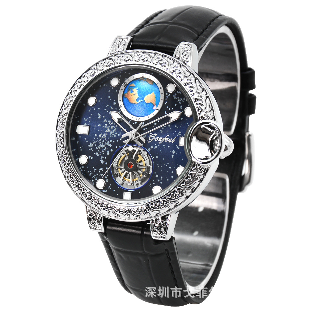 paddy欧莱士星空男款时尚男款镂空商务手表机械表-阿里巴巴