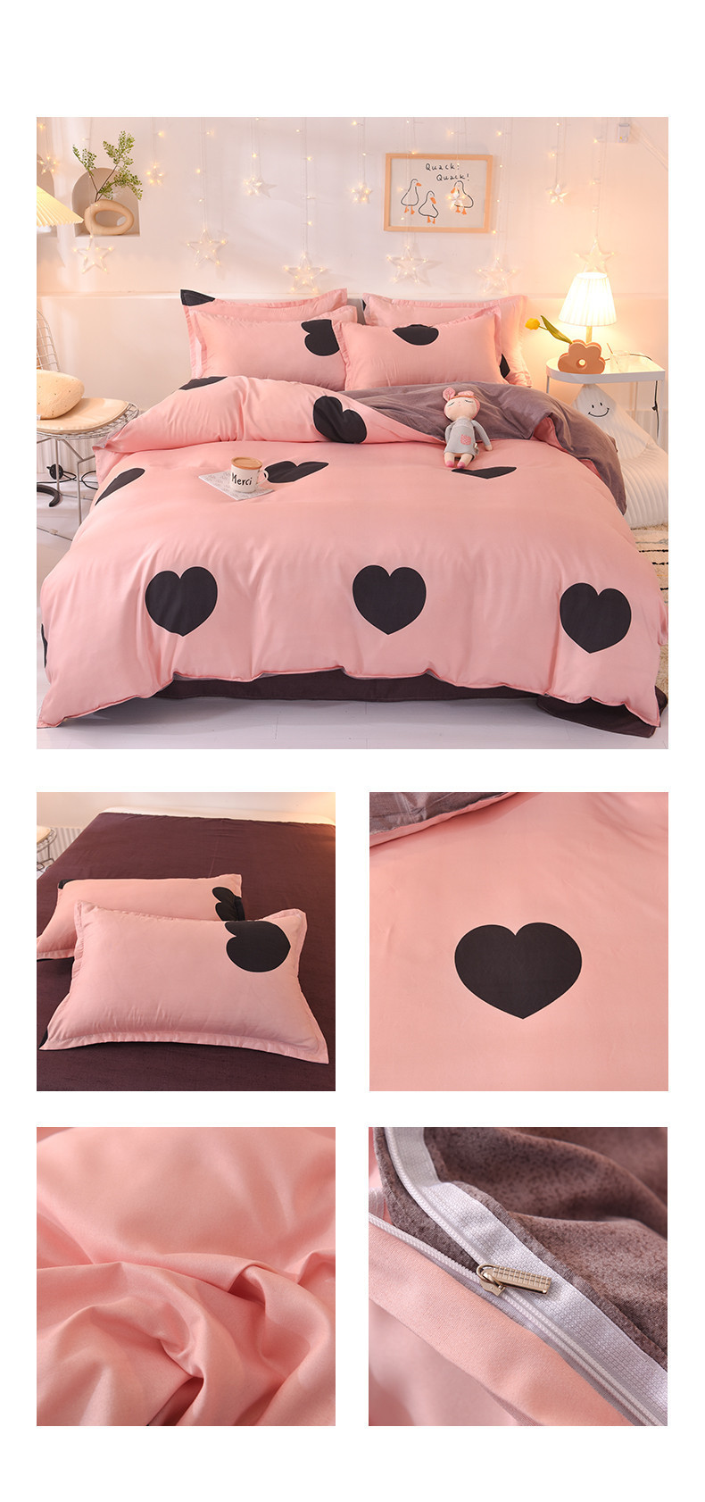 学生宿舍床上用品四件套家用保暖磨毛可爱秋冬季床单被套跨境批发