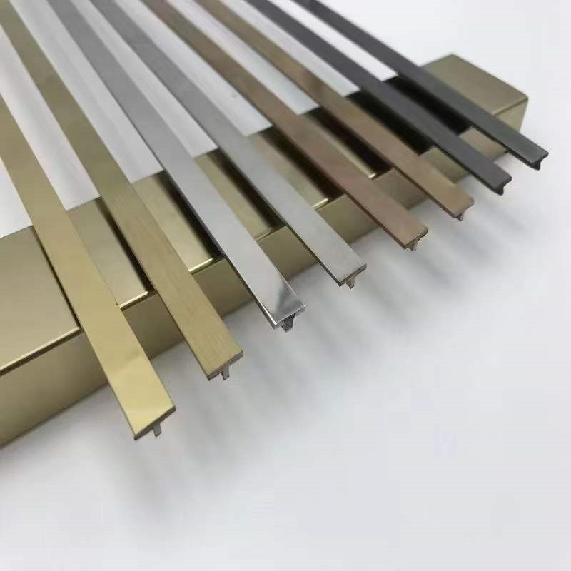不锈钢t型条压边条瓷砖腰线吊顶电视背景墙木门金属嵌入装饰线条