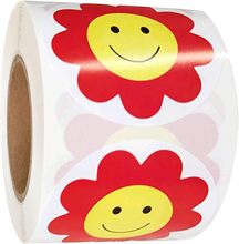 亚马逊热销可爱笑脸小红花贴纸表扬儿童奖励大拇指贴画不干胶标签