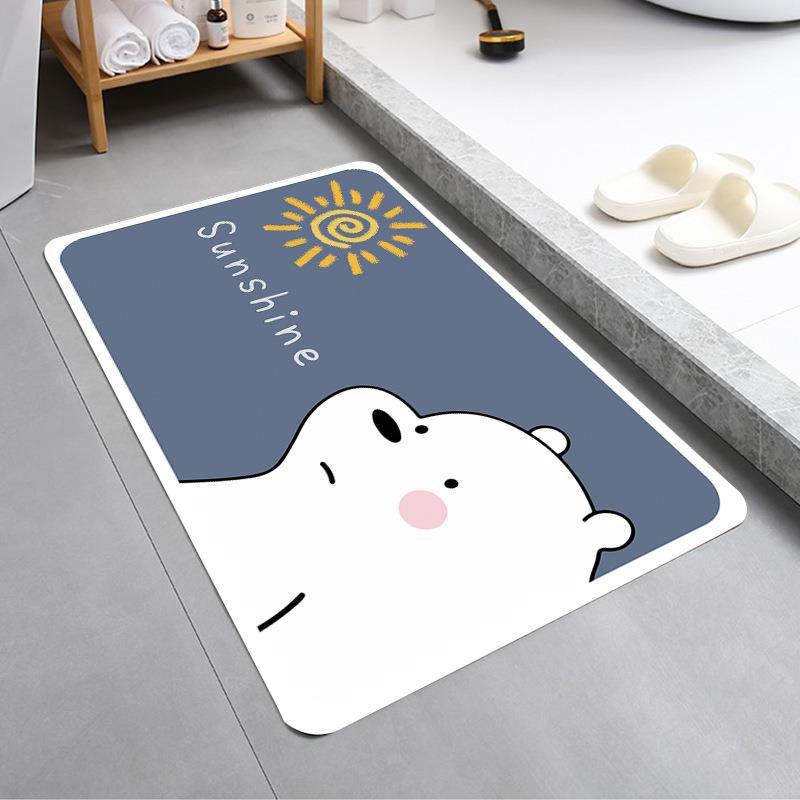 Diatom Ooze Floor Mat Entrance Doorway Kitchen Bathroom Absorbent Mat Fresh and Adorable Fun Ins Style Household Water Draining Pad Thickened