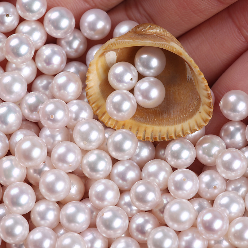 新品海水ak圆珠珍珠爱迪生圆珠diy天然圆珠首饰手链项链饰品批发