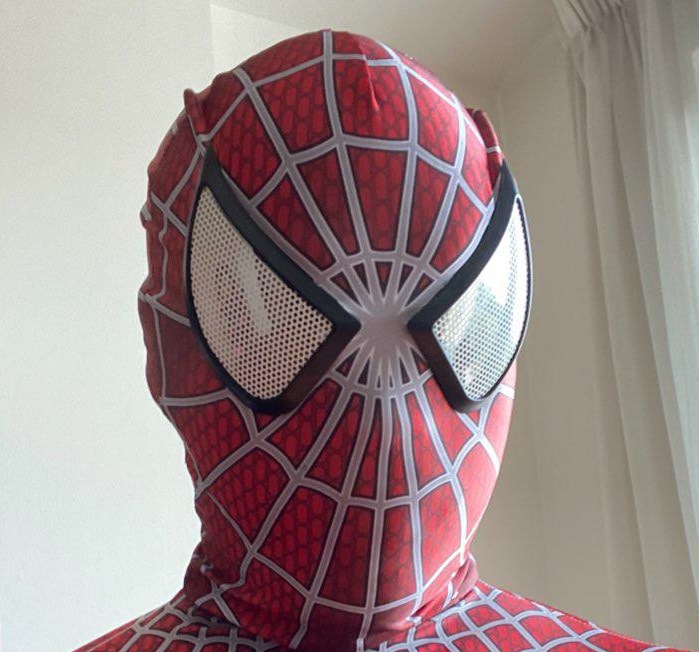 漫威蜘蛛英雄无归黑金头套cos紧身衣头盔cosplay头罩外星人面具