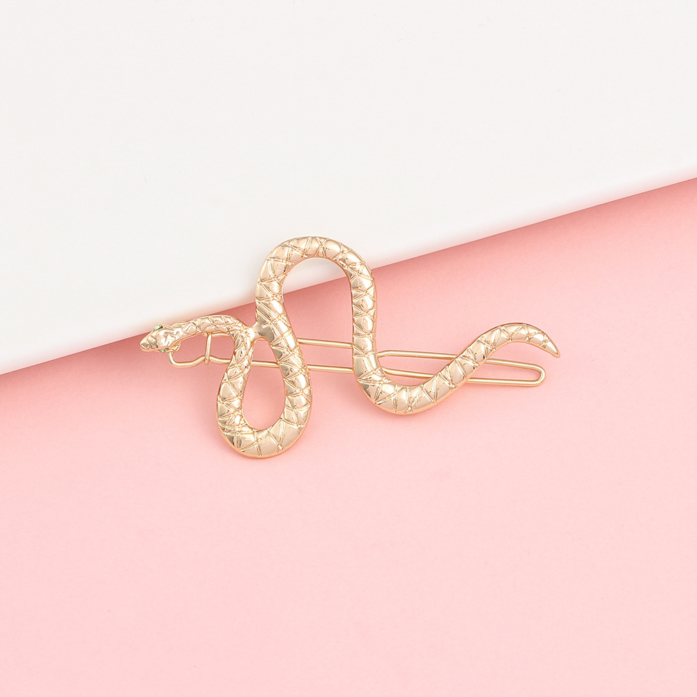 欧美时尚饰品 发饰蛇形夹动物另类个性边夹简约气质成人发夹 批发