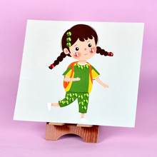 儿童钻石绒毛球贴画 手工diy制作女孩女童亚克力拼图益智玩具代发