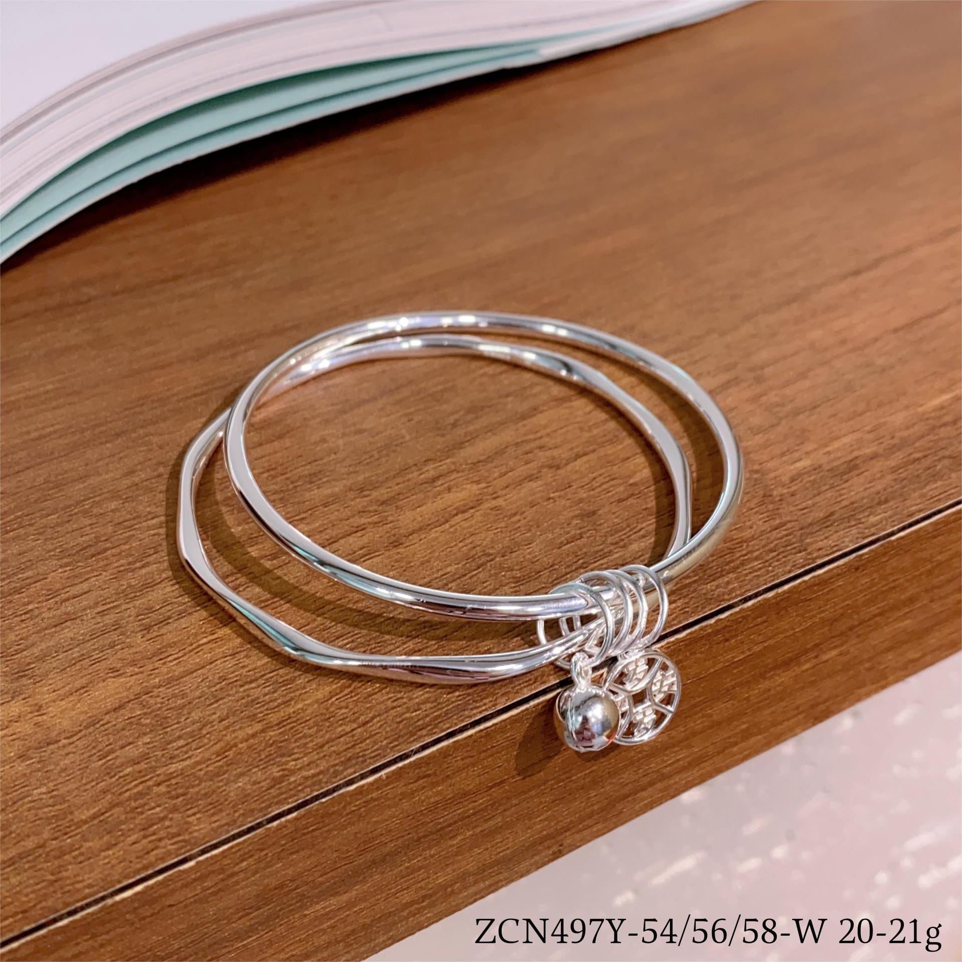 福氏999足银复古双圈岁岁平安闭口手镯铃铛小众简约银手环女-阿里巴巴