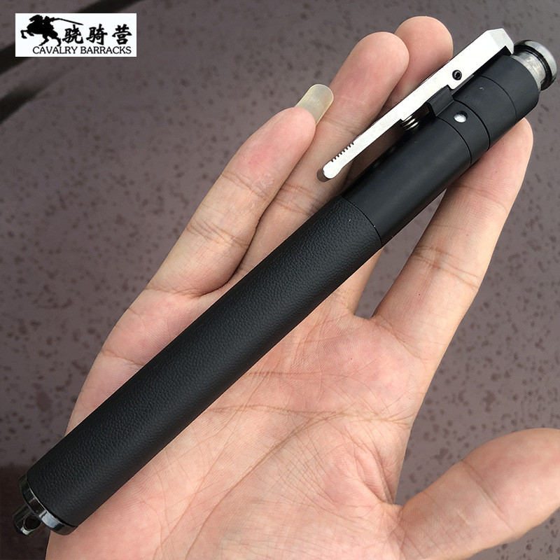钢笔自动弹簧棍车载防身武器小巧便携打狗棍女子打架用品实心挡刀