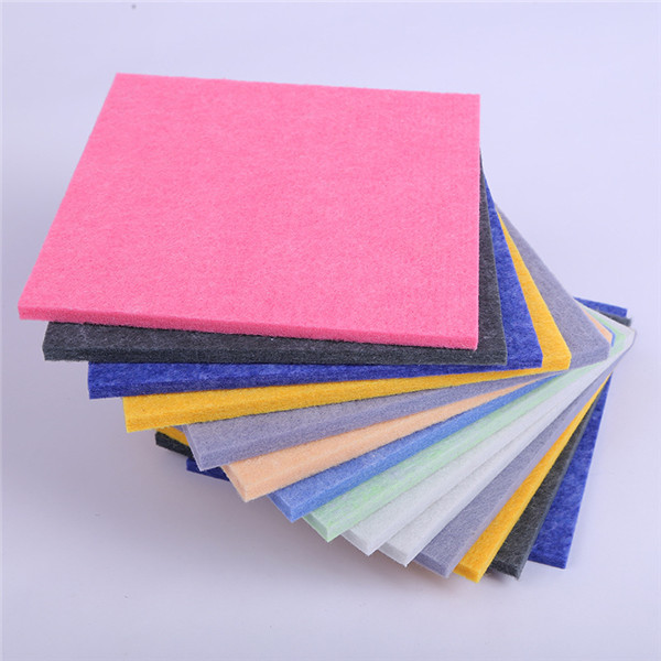 现货9mm聚酯纤维吸音板 隔音降噪防撞毛粘板 幼儿园学校用装饰板