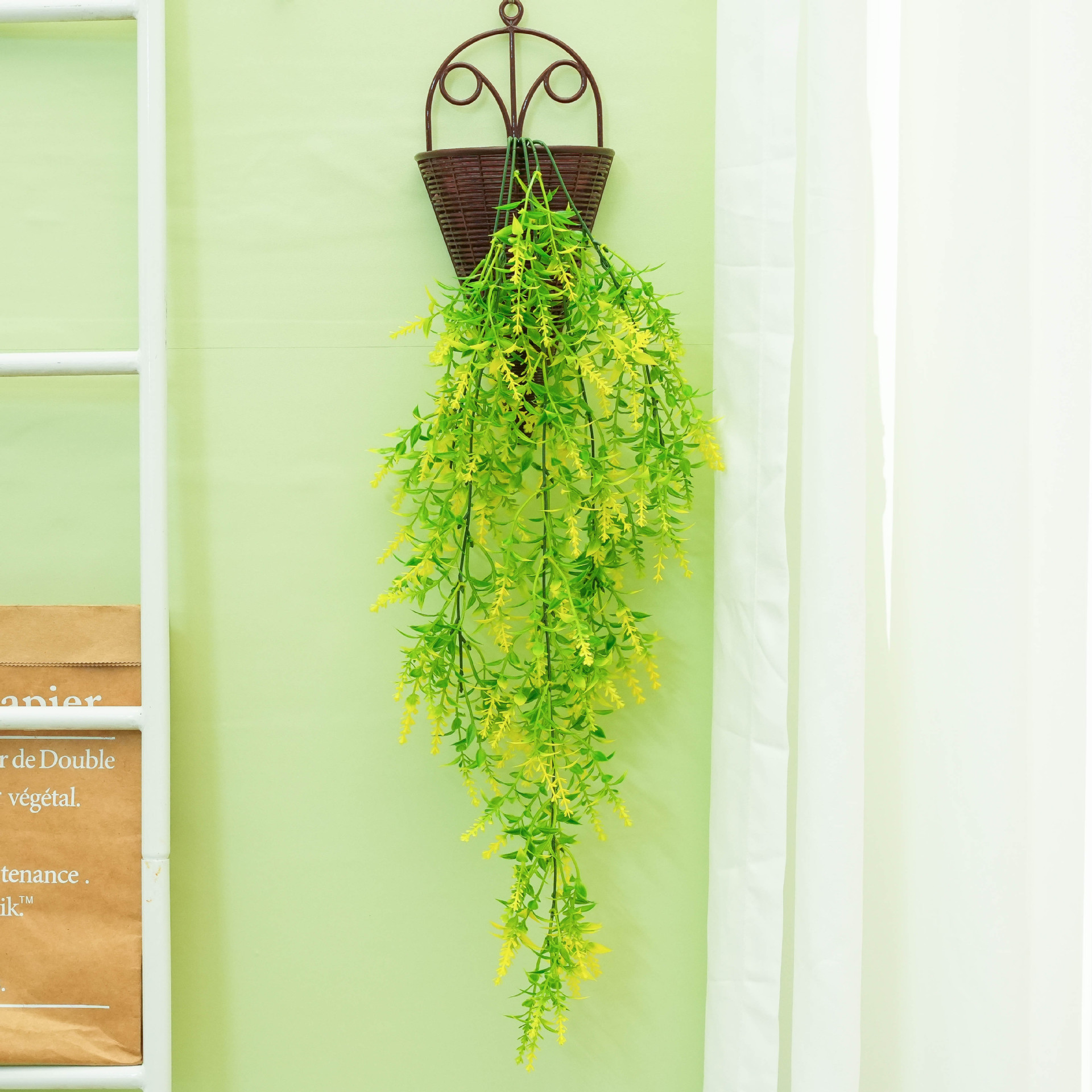 Artificial Flower And Artificial Plant  Rattan Vine Green Plant Wall Leaves Decoration New Lavender Wall Hanging Flower Decoration Wholesale